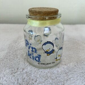 Piyo Piyo Duck Snail Collectible 8" Glass Jar with Lid 1995 Tung Ling Co Design